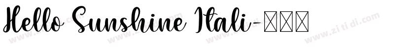 Hello Sunshine Itali字体转换